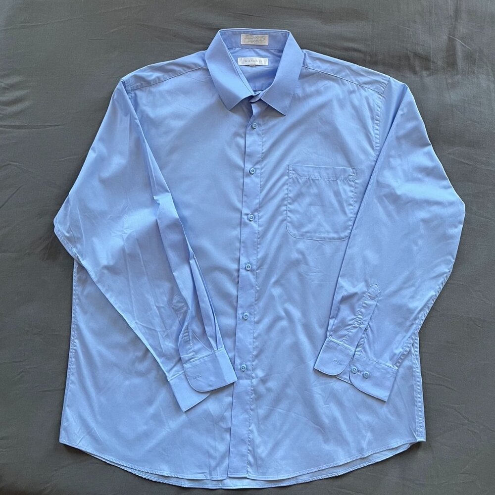 Marquis Blue Button Down Dress Shirt XXL